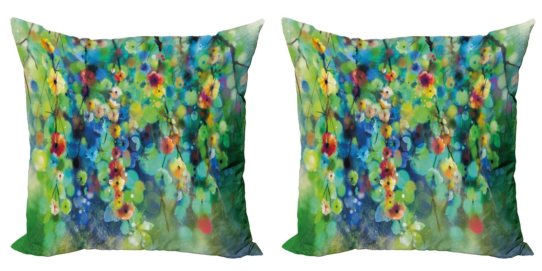 Kissenbezüge Modern auf Bunte Baum (2 Digitaldruck, Stück), Accent Abakuhaus Blumen Blumen Doppelseitiger
