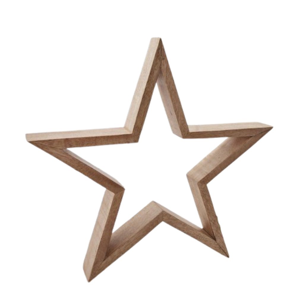 Home-trends24.de Dekostern Stern Mangoholz Groß Fenster Tisch Deko Weihnachen Natur Ø 40 cm