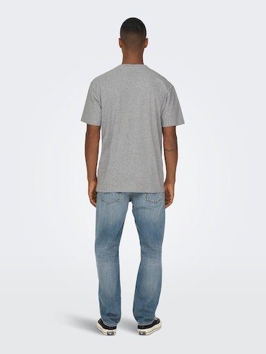 ONLY & light RLX SONS grey TEE ONSFRED Rundhalsshirt SS