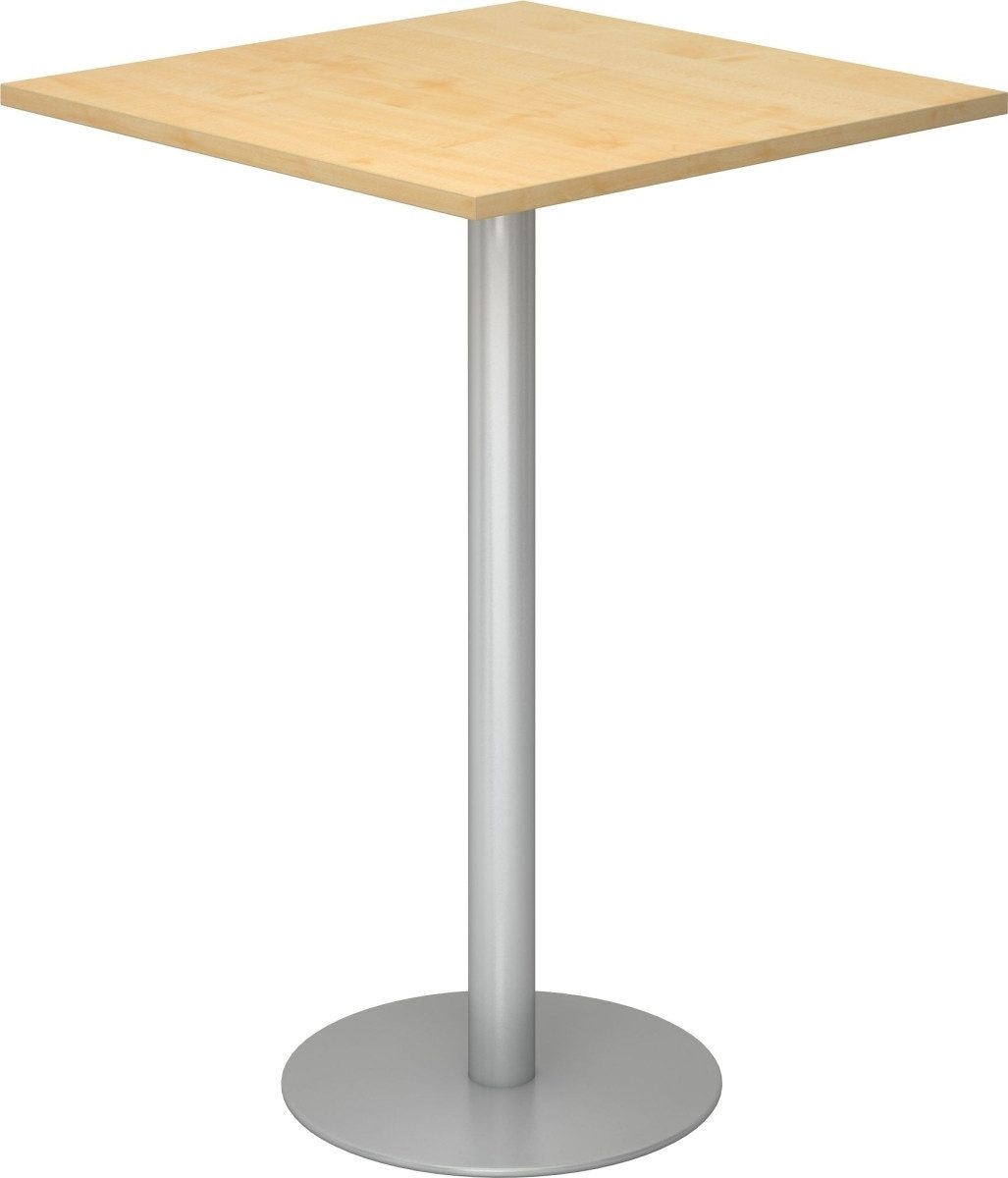 Empfangstheke Stehtisch 80x80cm Ahorn/silber