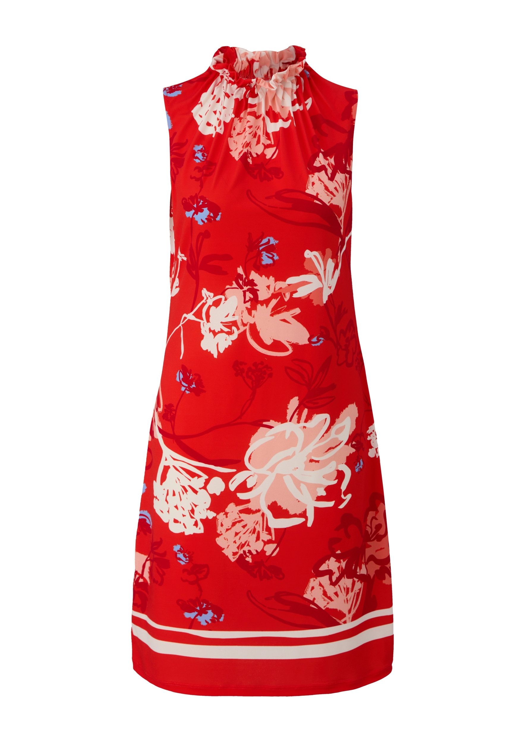 s.Oliver Midikleid - Jerseykleid mit Faltenausschnitt - Kleid - gemustert