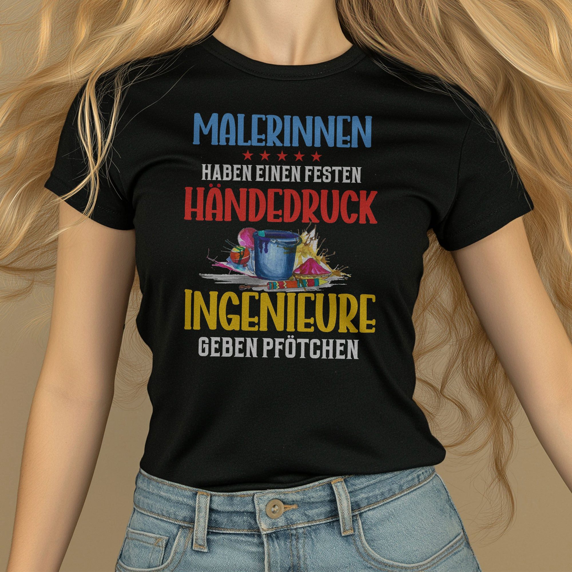 22Feels T-Shirt Malerin Geschenk Frauen Spruch Beruf Ausbildung Abschluss IN DEUTSCHLAND BEDRUCKT
