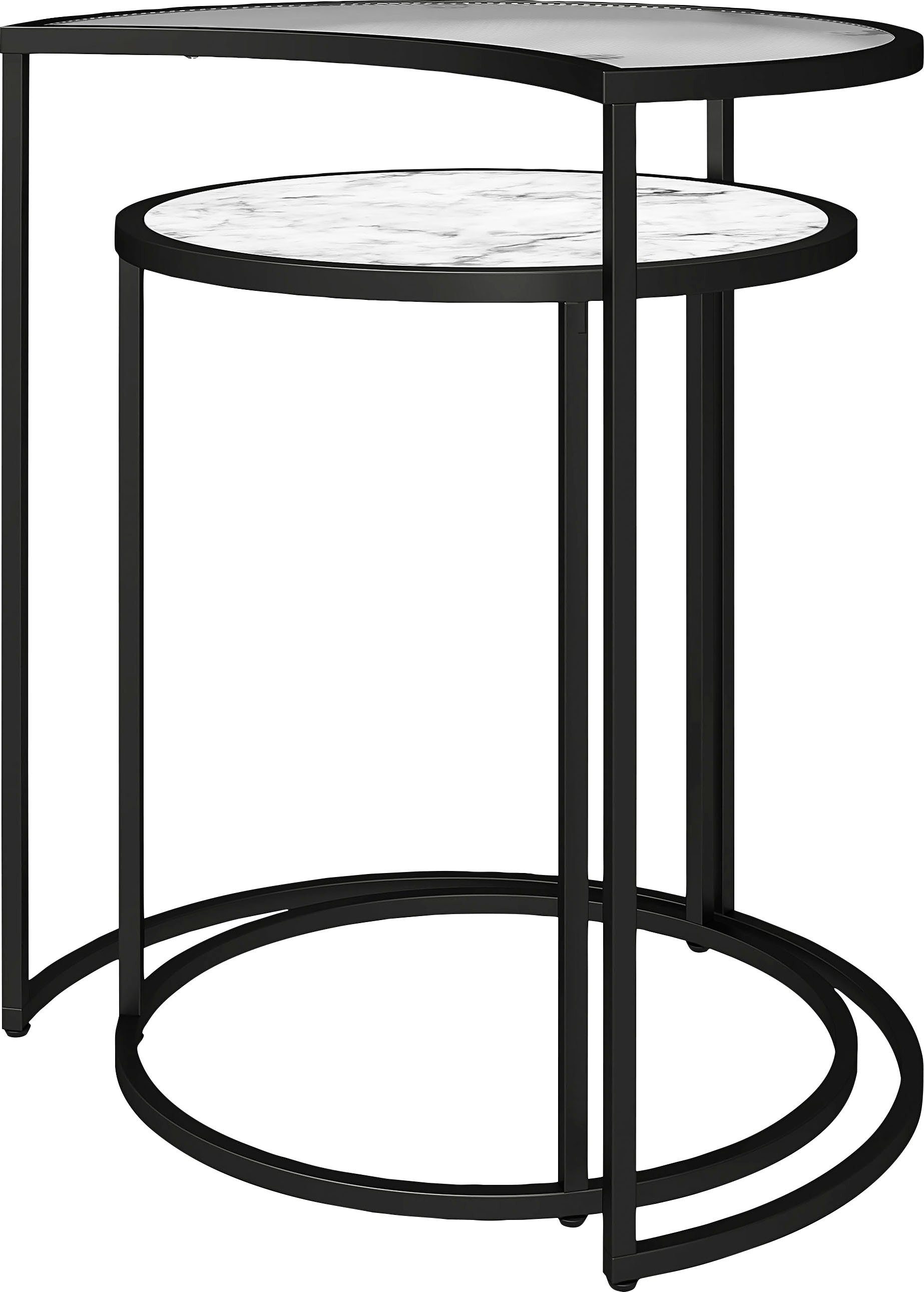 Dorel Home Beistelltisch Moon (2-St), Oberfläche, Glas, aus Tischplatte 55,5 pflegeleichte Höhe cm