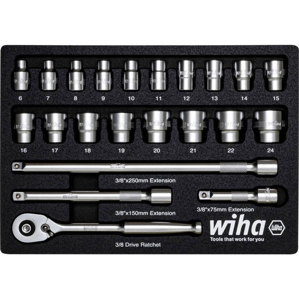 Wiha Ratsche Ratschenschlüssel Set 3/8″ 22-tlg