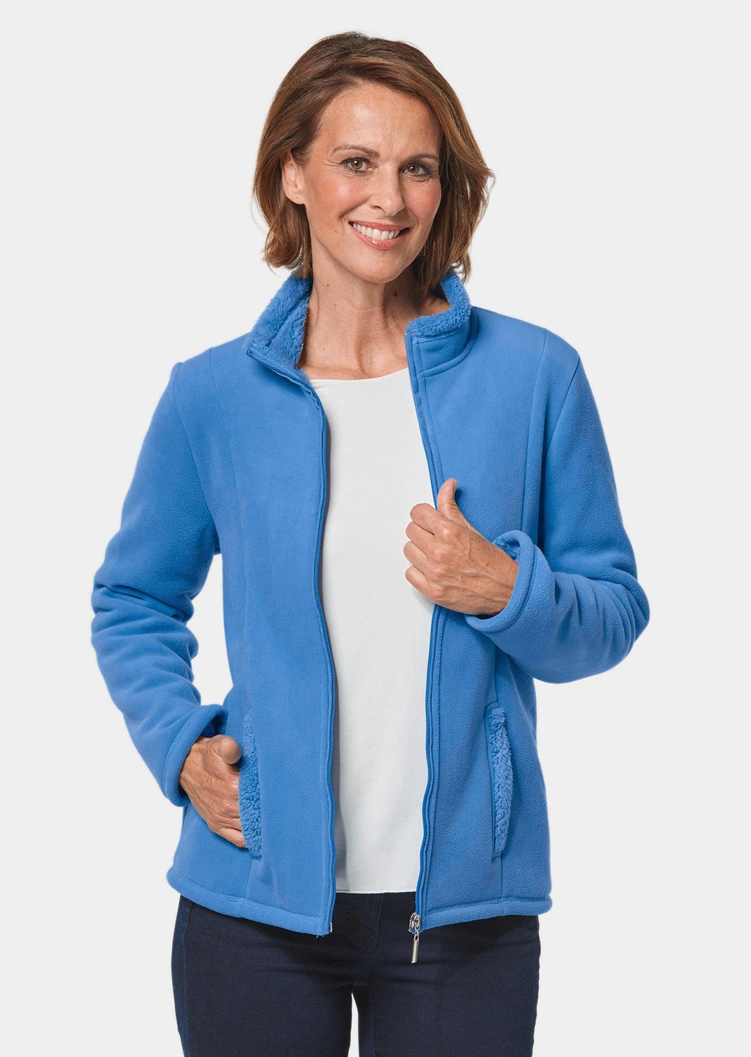 GOLDNER Fleecejacke Kurzgröße: Kuschelweiche Fleece-Jacke atlantikblau