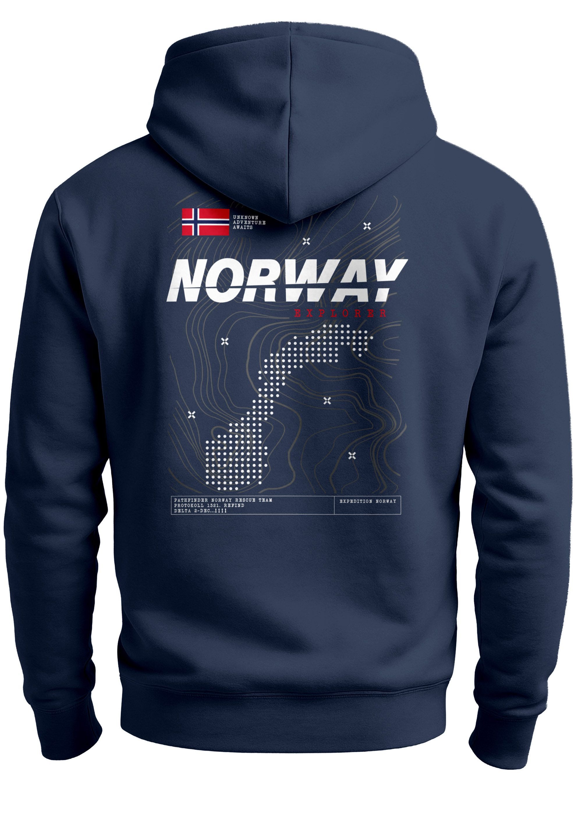 Neverless Hoodie Hoodie Backprint Herren Norwegen günstig online kaufen