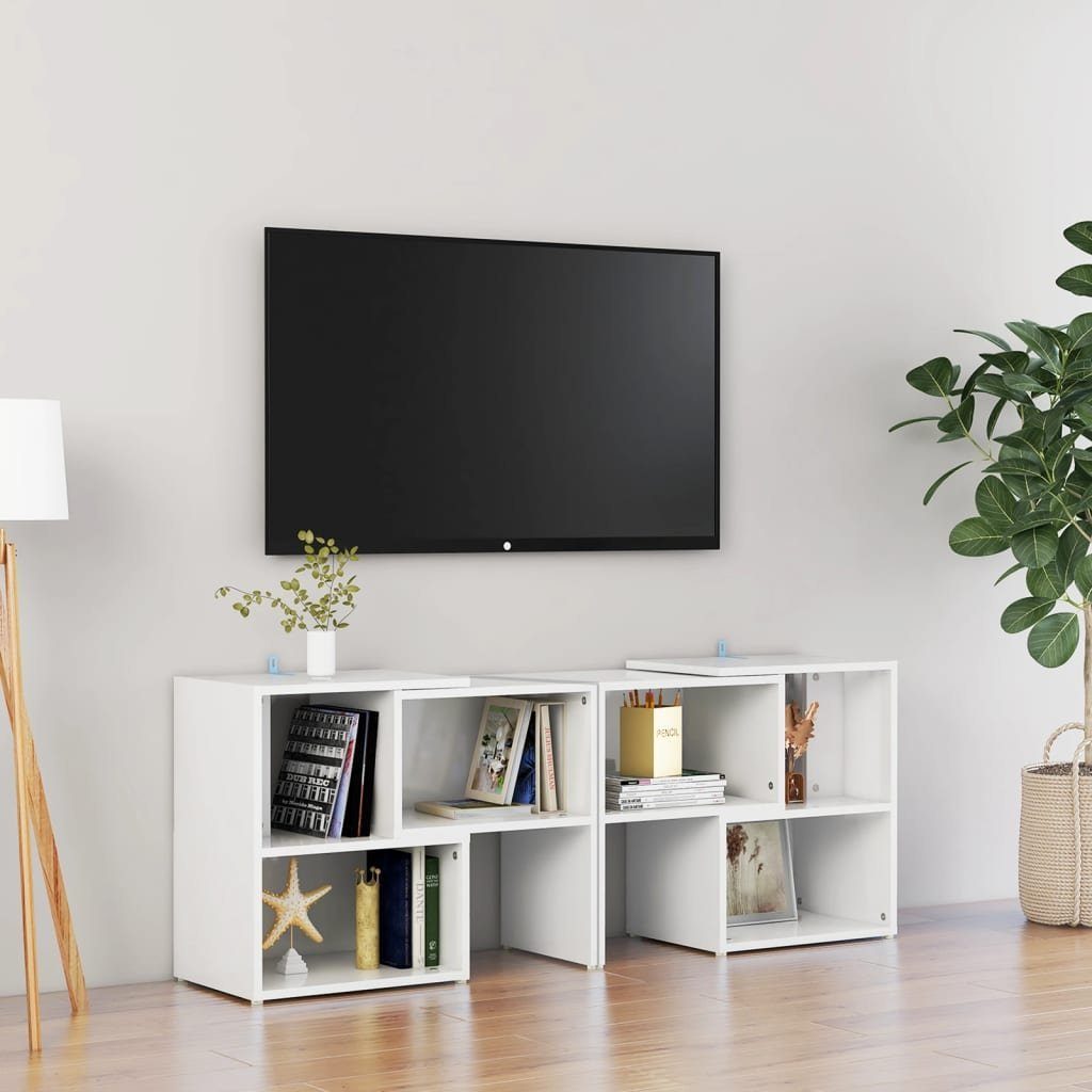 Hochglanz-Weiß furnicato 104x30x52cm TV-Schrank Holzwerkstoff