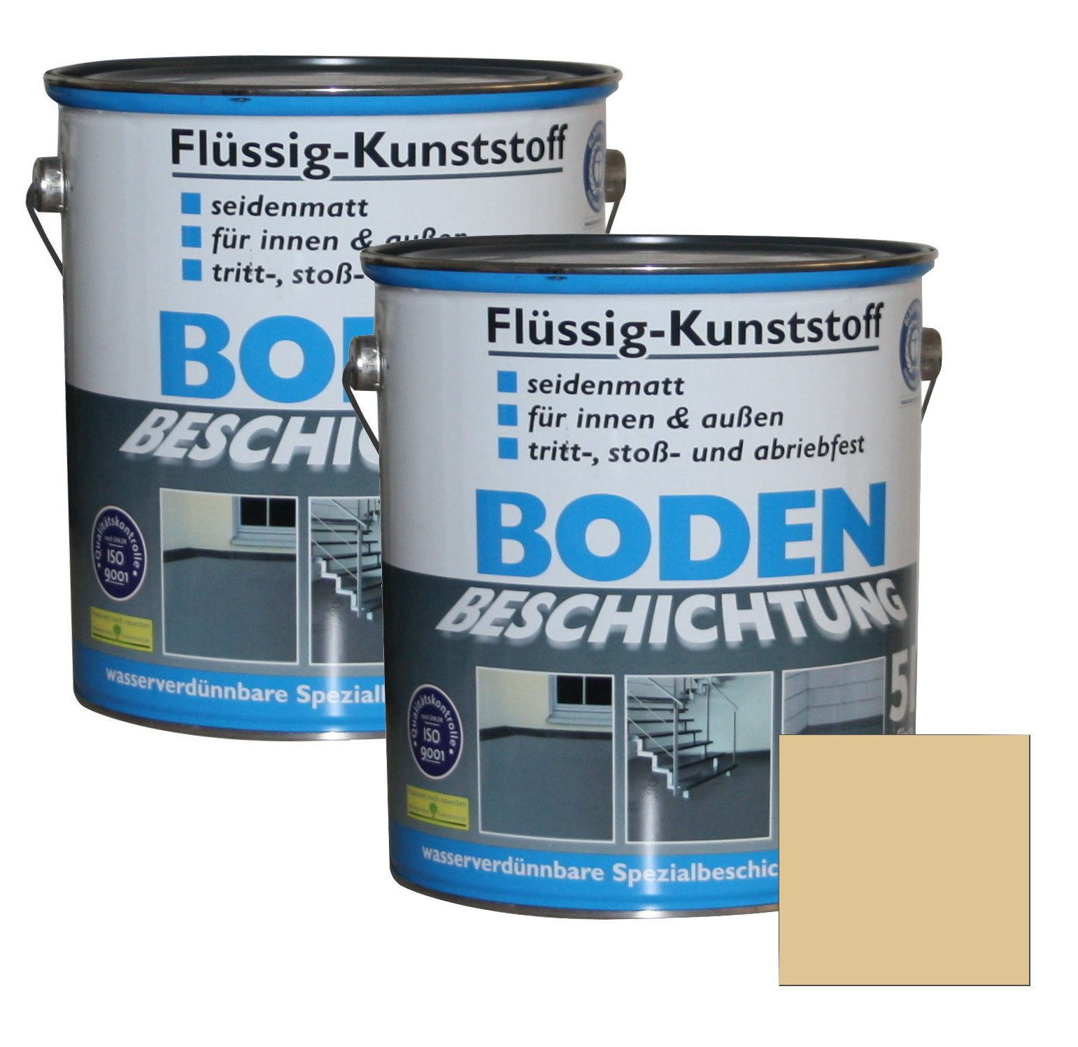 Wilckens Farben Bodenversiegelung, Flüssig-Kunststoff 2x 5 L Bodenbeschichtung Beige - RAL 1001