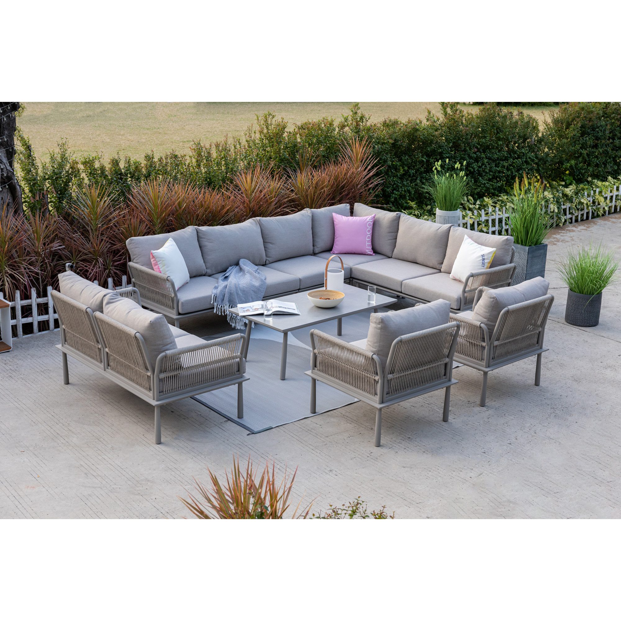 MANDALIKA Garden Gartenlounge-Set XXXL Aluminium Lounge Set Madri