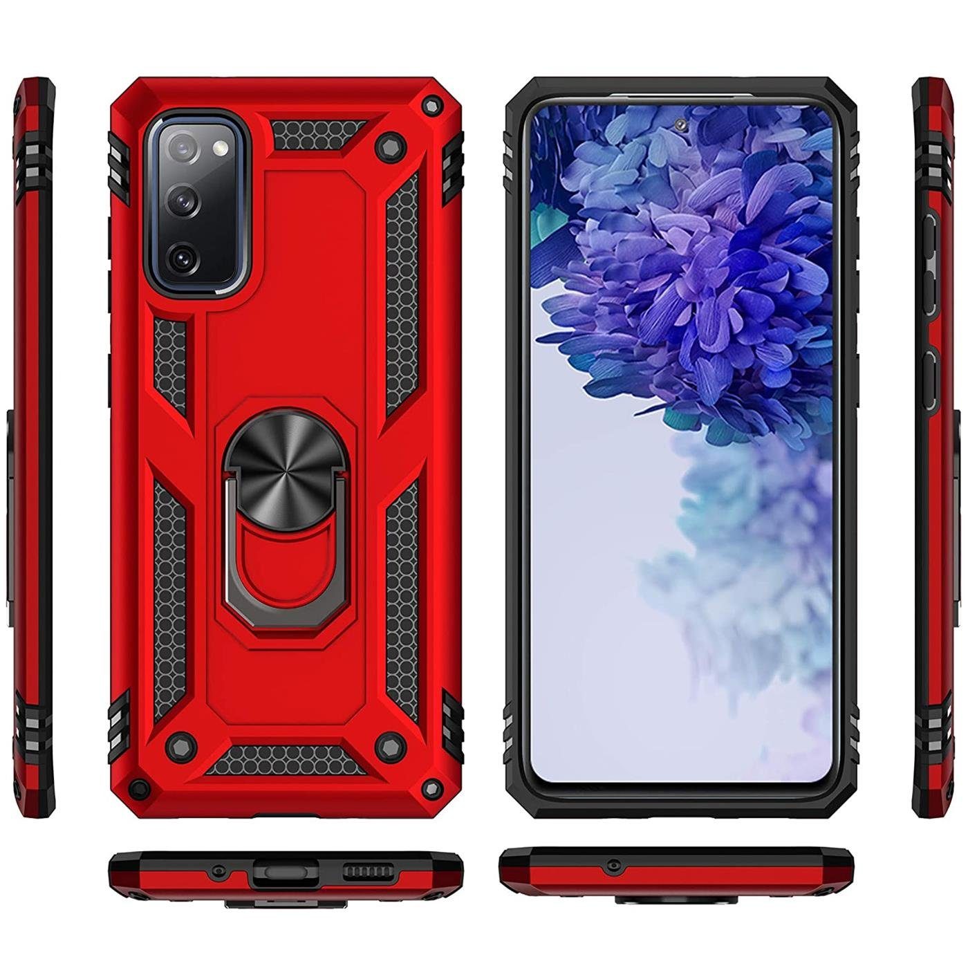 CoolGadget Handyhülle Armor Shield Case für Samsung Galaxy S20 FE 6,5 Zoll, Outdoor Cover mit Magnet Ringhalterung Handy Hülle für Samsung S20 FE