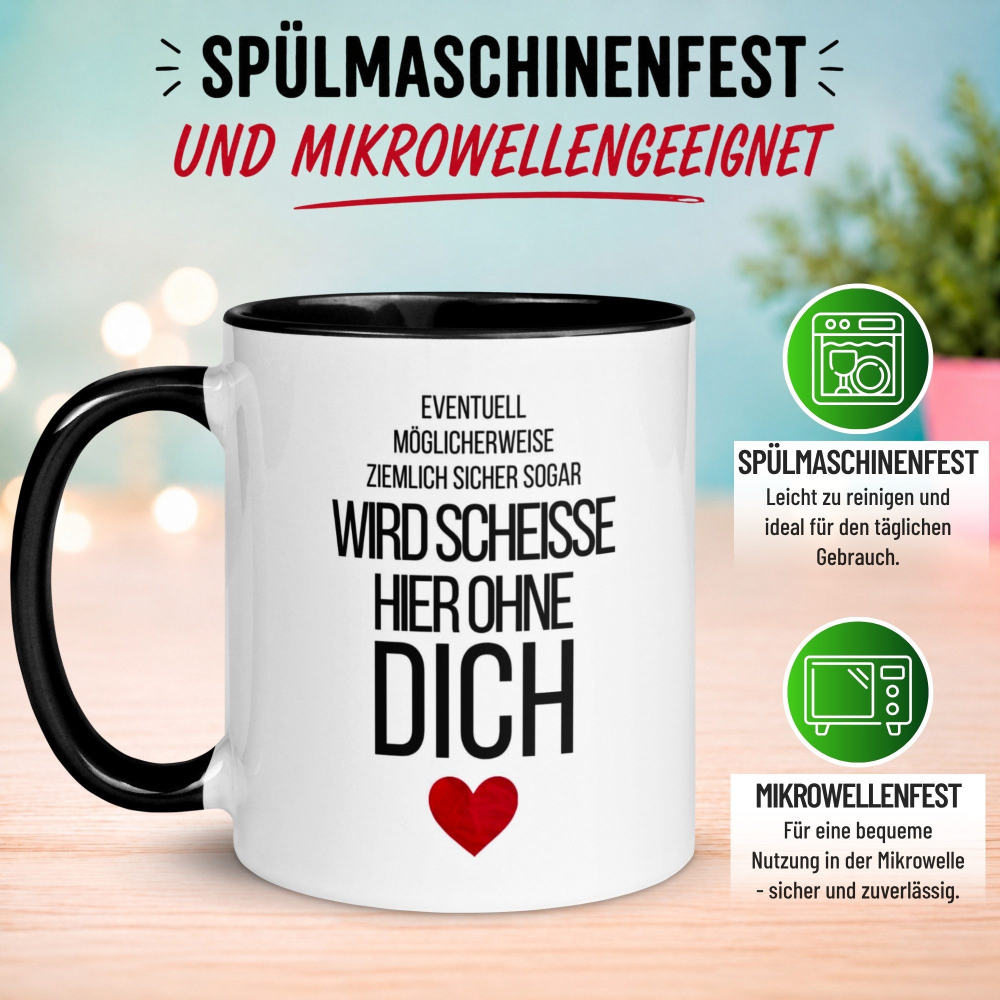Momentals Tasse Abschied – „Wird scheiße hier ohne dich“ – Abschiedsgeschenk Kollegen, Gratis Versand · Links-&Rechtshänder · Spülmaschinenfest – Bild 5 von 5