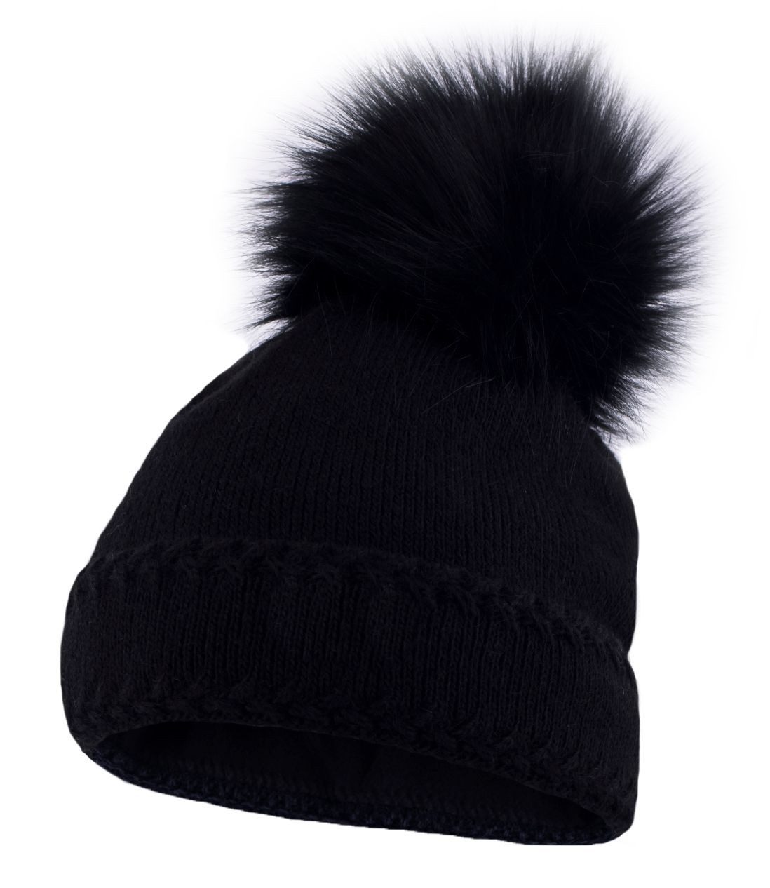 Bommelmütze Warme Strickmütze Damen Wintermütze Bommelmütze gefüttert mit Bommel
