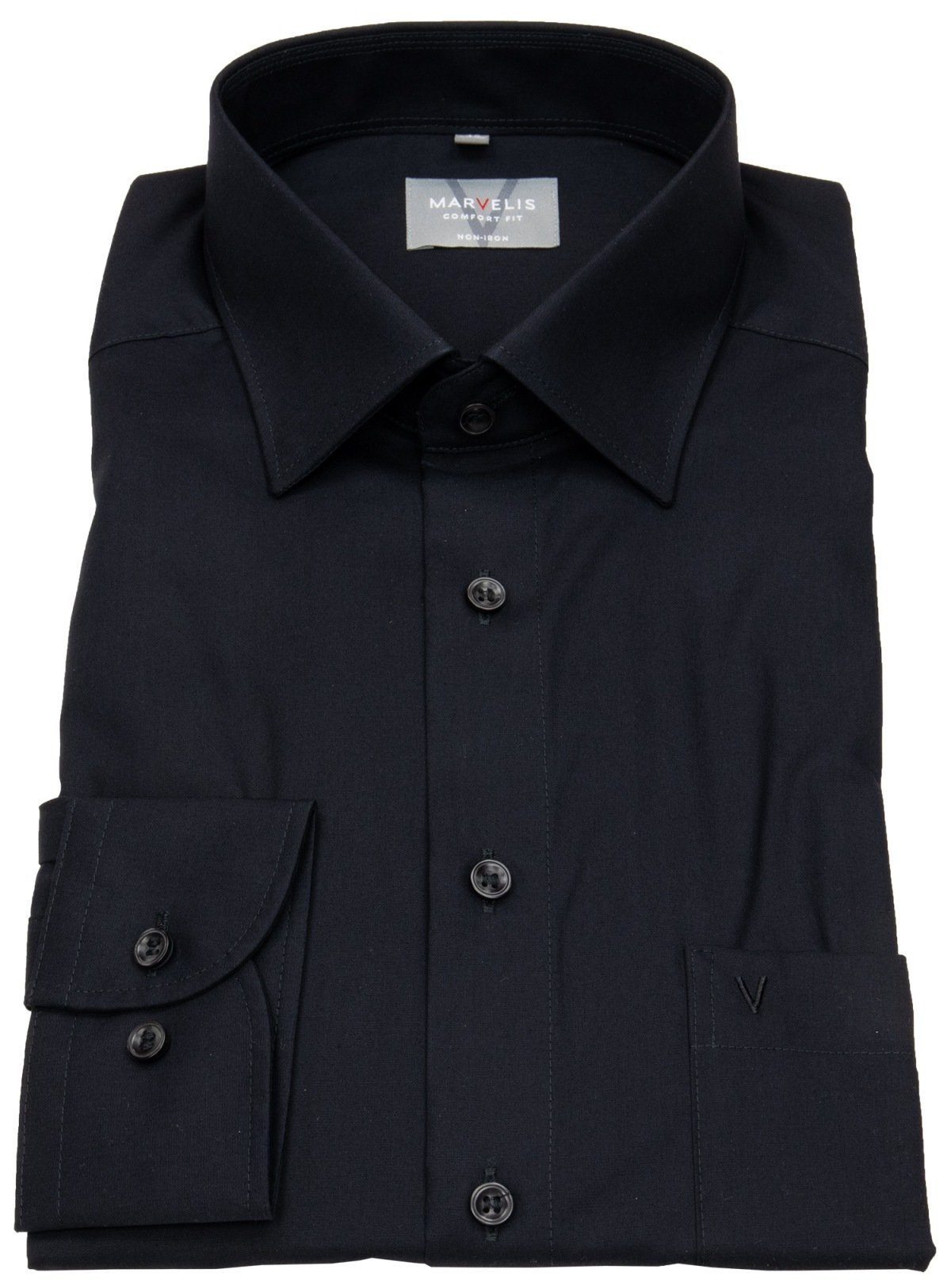 MARVELIS Businesshemd COMFORT FIT - Businesshemd keine Rückenfalte günstig online kaufen