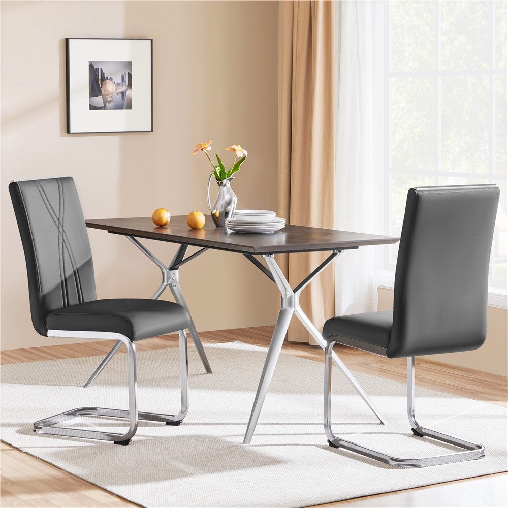 Yaheetech Esszimmerstuhl (2 St), 2/4/6er Küchenstühle-Set mit Metalluntergestell Polsterstuhl