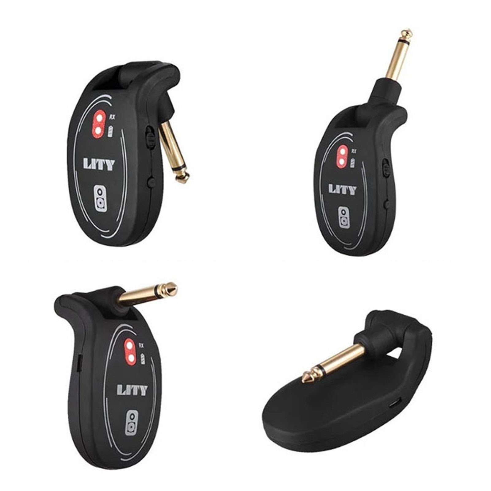 Bolwins F91C Drahtlos Gitarrensystem Audio Guitar Bass Transmitter Receiver Audio-Adapter 6,35 mm Klinkenstecker (Mono, drehbar) zu 6,35 mm Klinkenstecker (Mono, drehbar), 0 cm, Kabelloses Gitarrensystem (Sender + Empfänger)