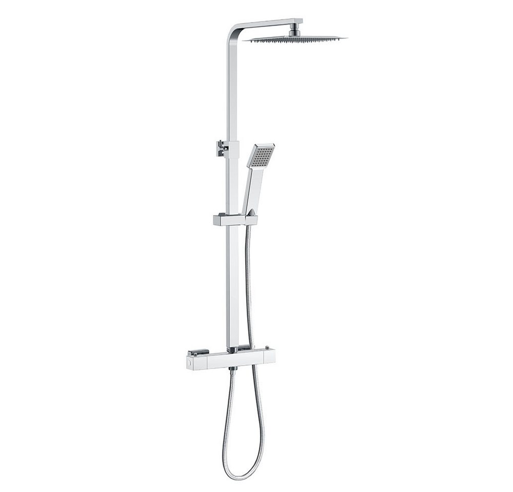 Thumbnail - duschspa Duschsystem Duschset mit Thermostat 38℃ verstellbare Duschstange aus Edelstahl, 2 Strahlart(en), Regendusche mi...