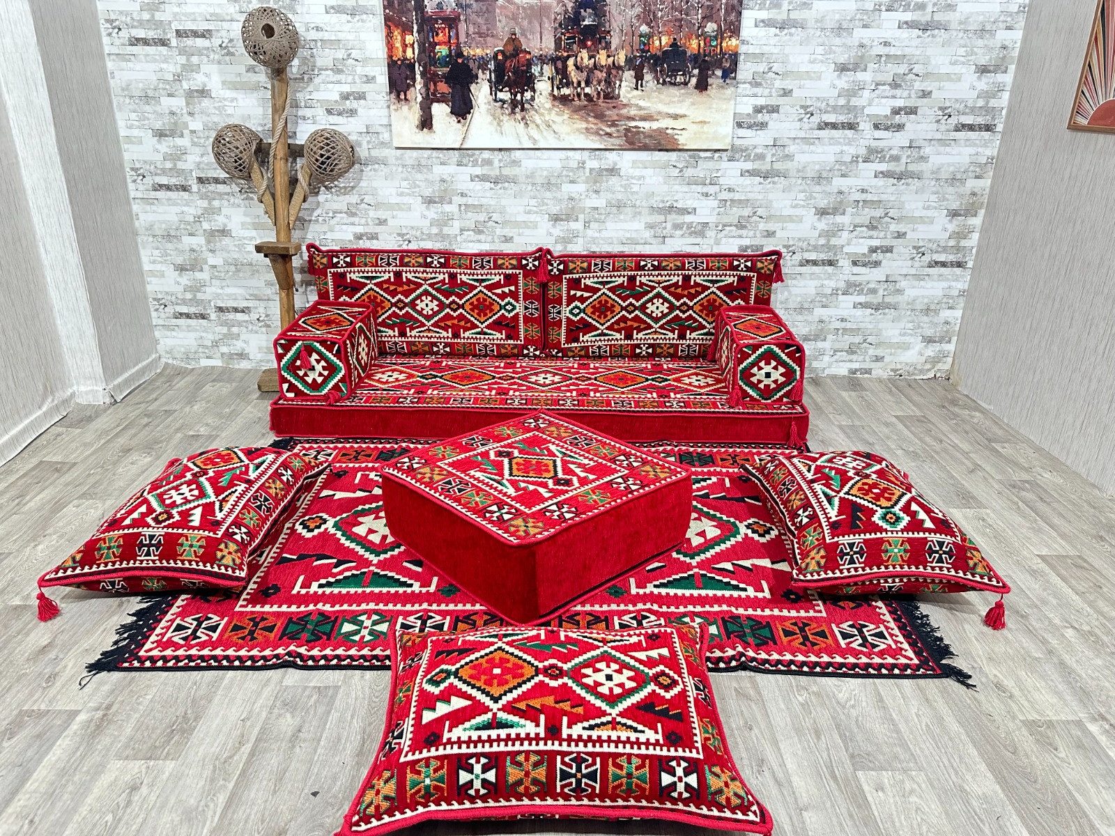 CaddeBuy Sofa Orientalisches Sitzecke, Sitzkissen, Palettensofa, Shisha Sitzsofa, 10 Teile