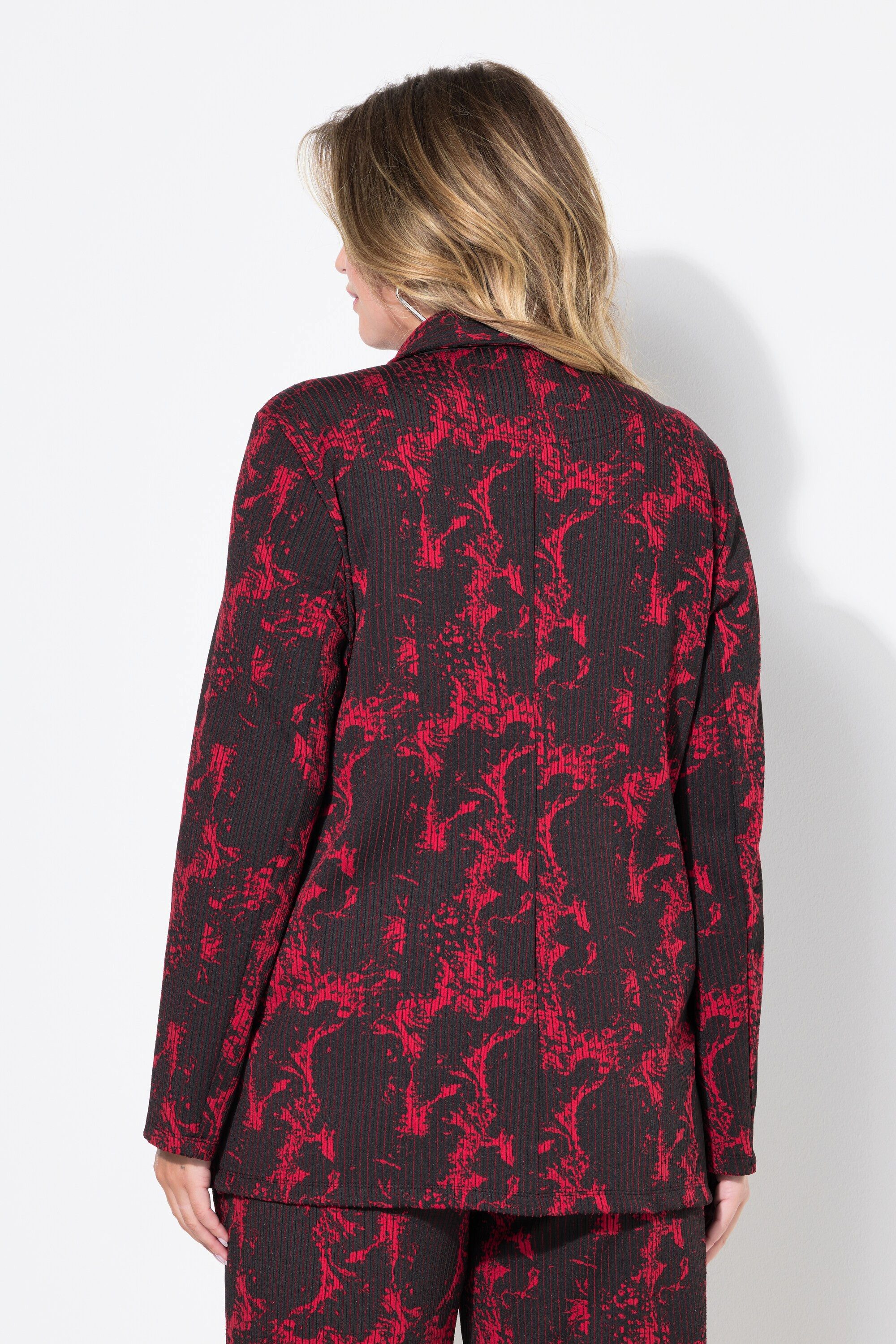 MIAMODA Blusenblazer Jerseyblazer Rippstruktur Alloverdruck