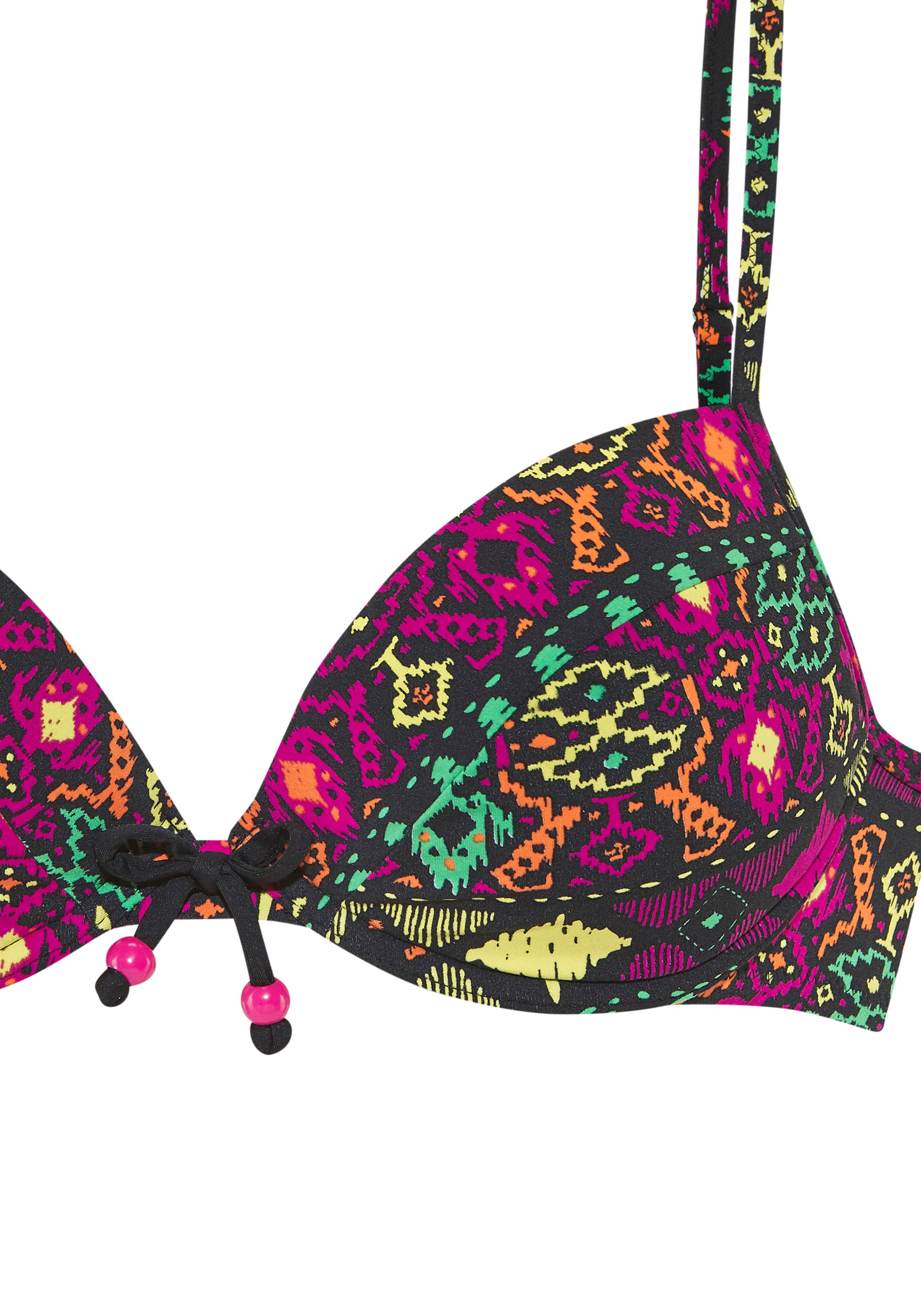 Buffalo Push-Up-Bikini farbenfroher Ethnodruck günstig online kaufen