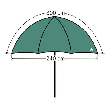 CampFeuer Angelschirm mit Seitenwand, Bogenspannweite 3 m, mit Windschutz und Erdnägel