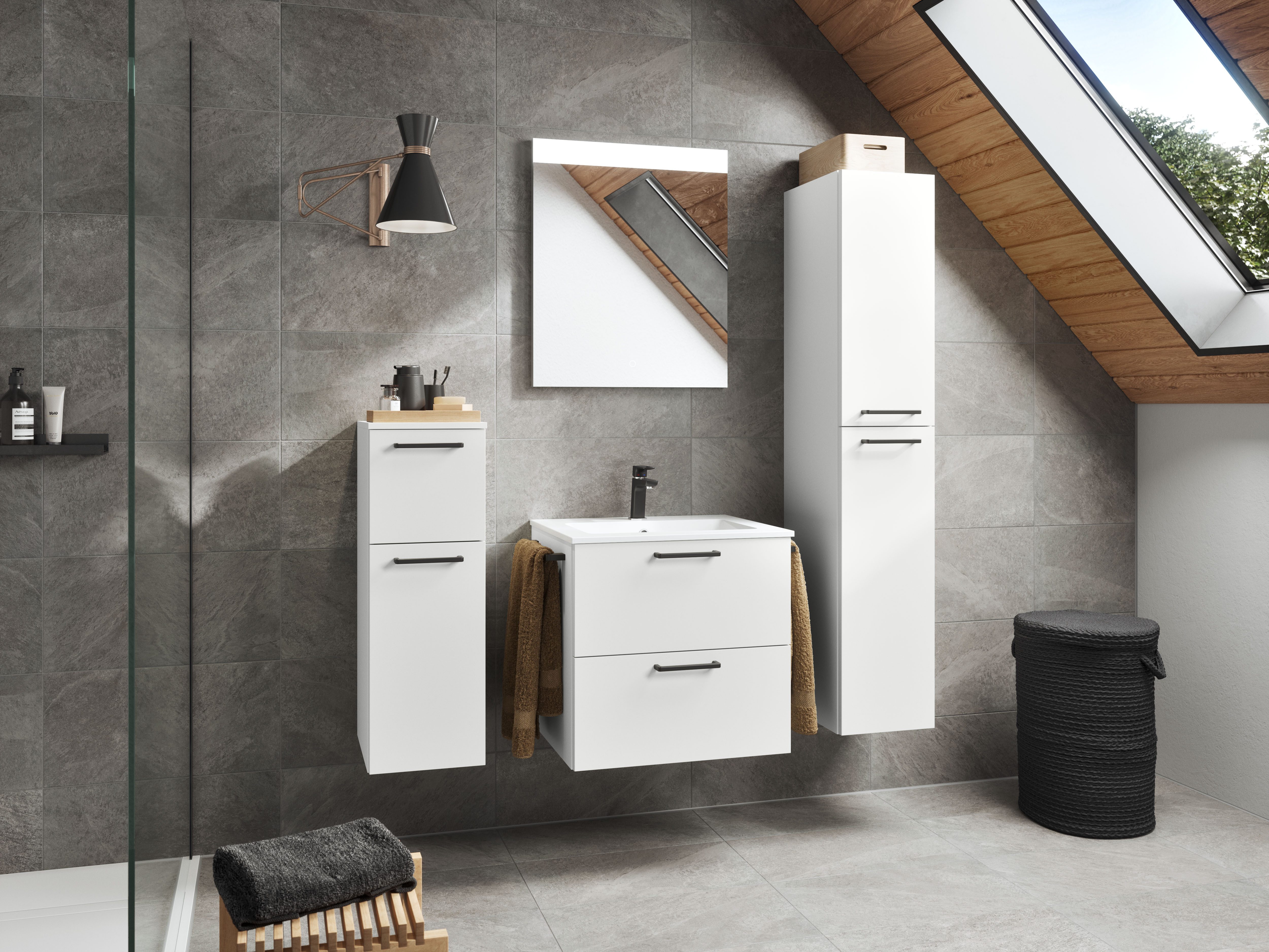 nobilia® Badmöbel-Set Tolvina, (4-St., vormontiert, mit günstig online kaufen