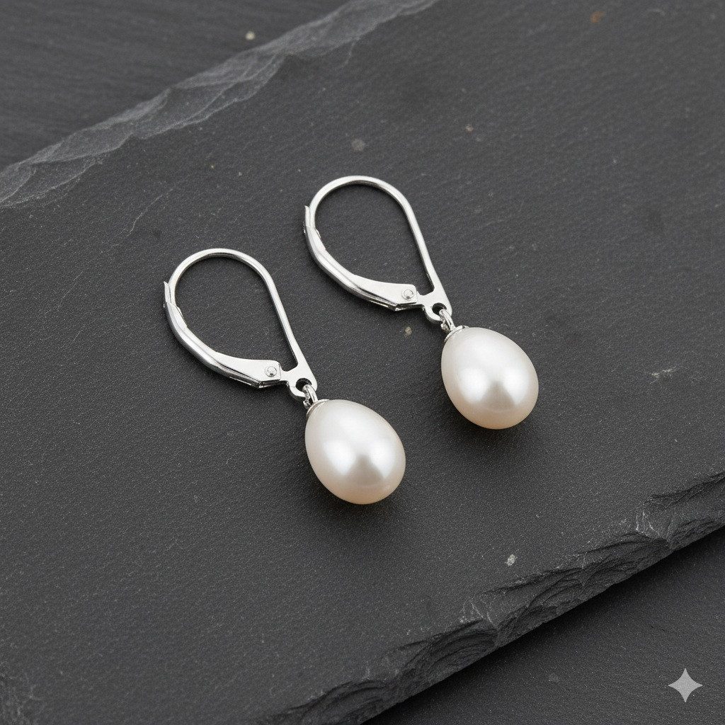 Taffstyle Perlenohrringe Elegante Damen Ohrrringe 925 Sterling Silber Ohrhä günstig online kaufen