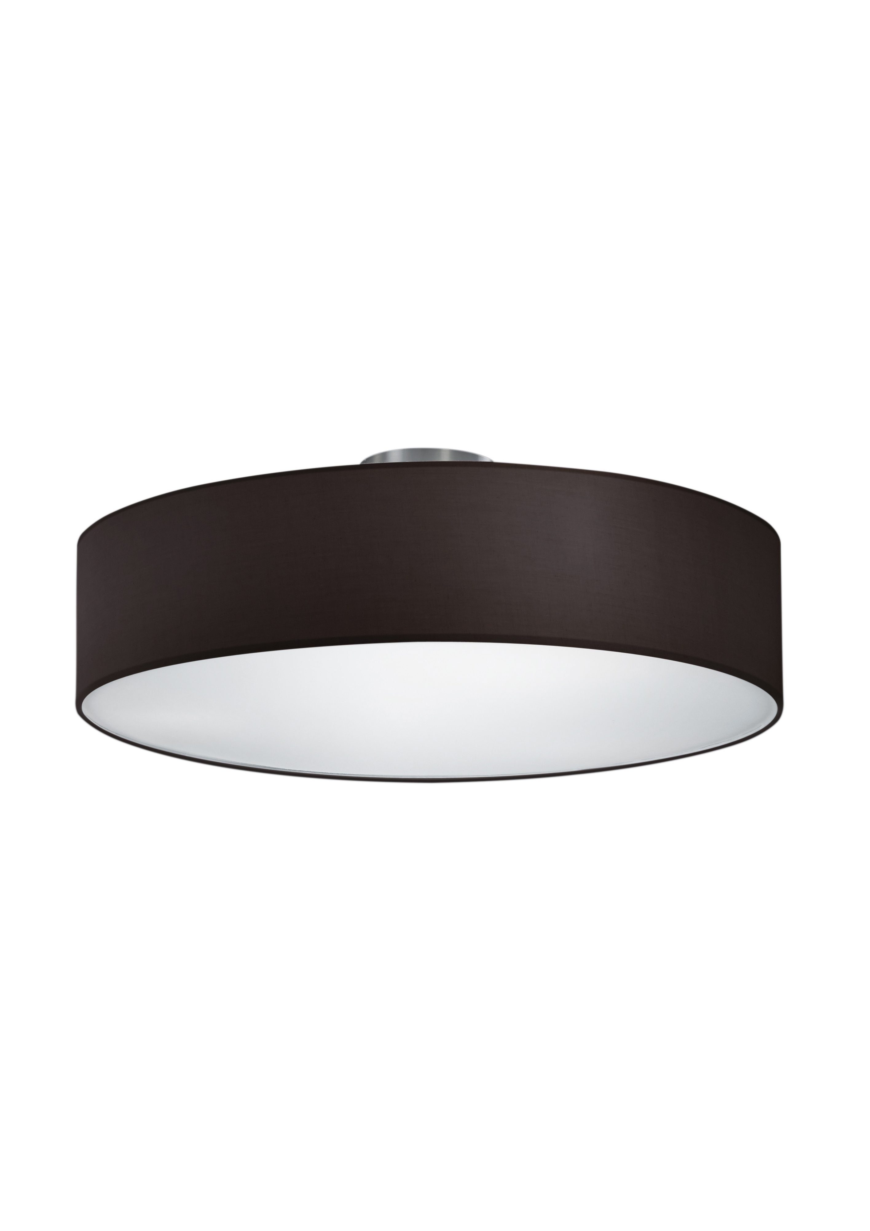 TRIO Leuchten Deckenleuchte Hotel, ohne Leuchtmittel, Deckenlampe Ã˜ 50 cm mit Stoff-Schirm, Leuchtmittel tauschbar nickelfarben/schwarz