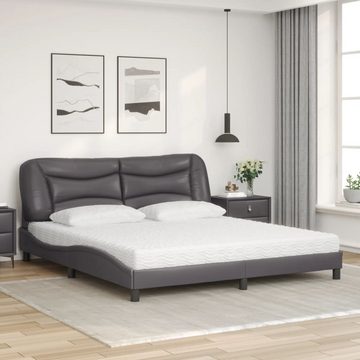 vidaXL Bett Bett mit Matratze Grau 180x200 cm Kunstleder