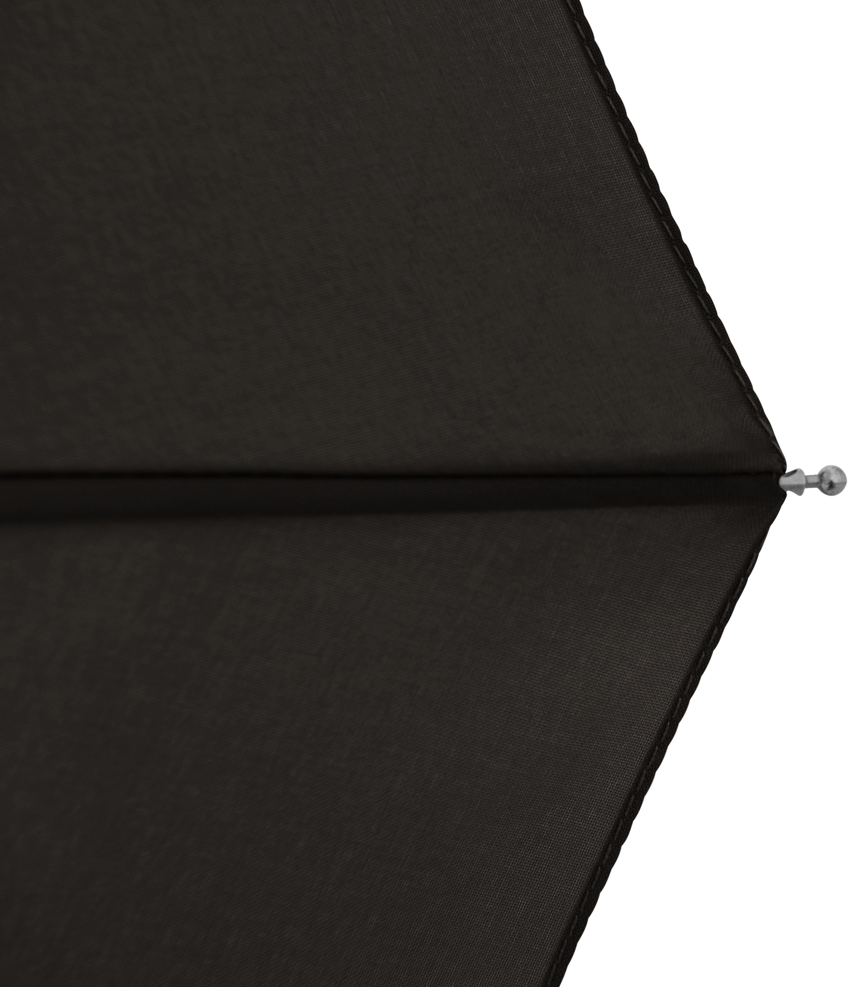 doppler® Taschenregenschirm weltweit aus schützt simple Material nature Black mit recyceltem Wald Simply Griff - black, aus Magic, FSC®