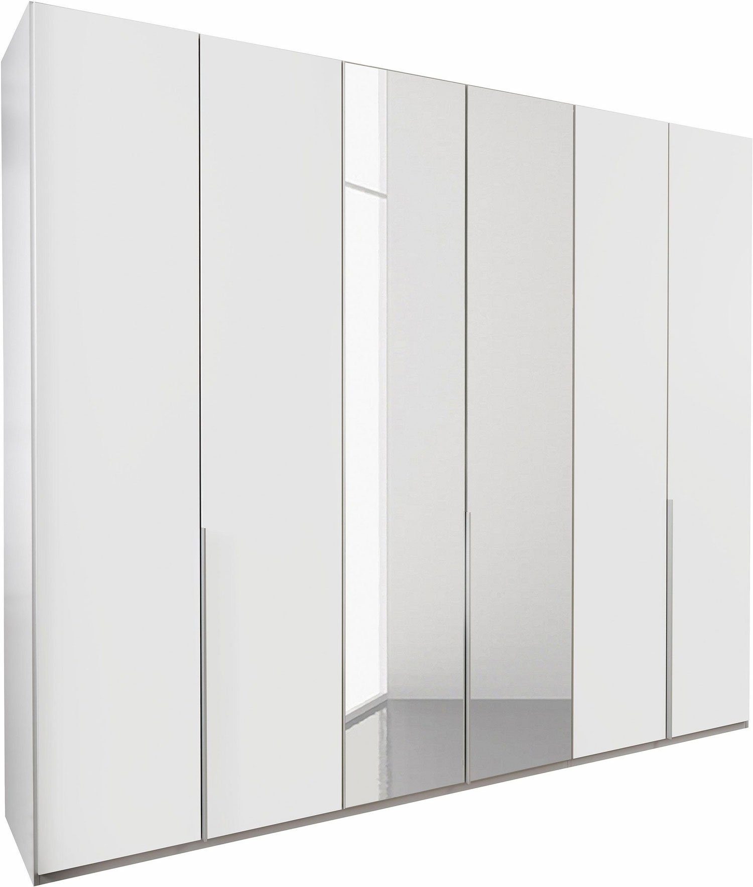 Wimex Kleiderschrank New York 270cm weiß Spiegel 6-türig mit Spiegel und  mit Schubladeneinsatz