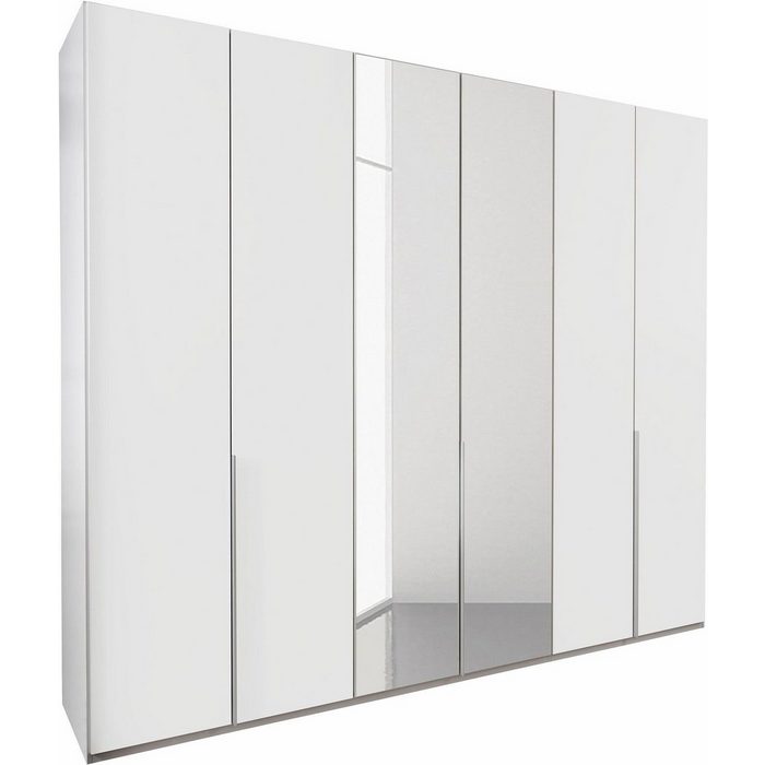 Wimex Kleiderschrank New York 270cm weiß Spiegel 6-türig mit Spiegel und mit Schubladeneinsatz