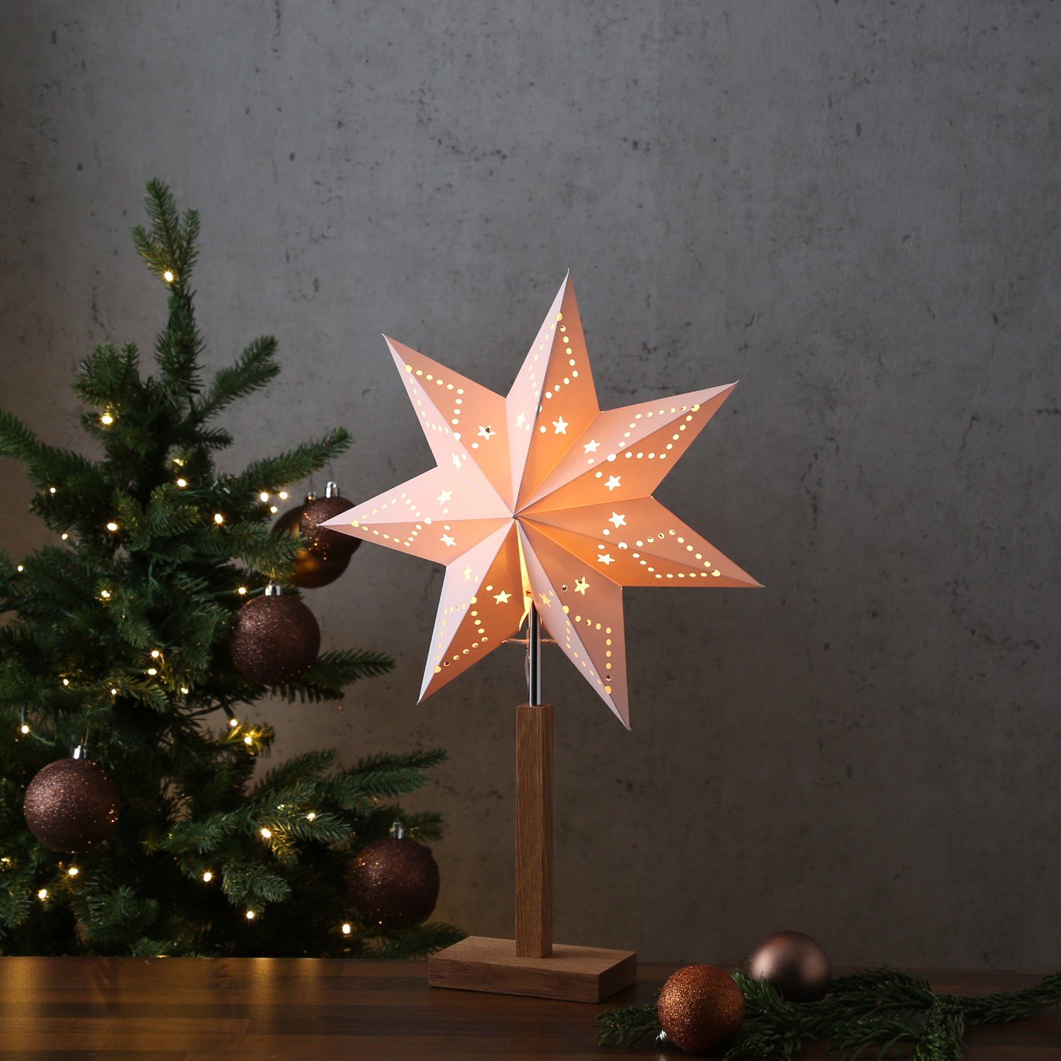 Lisa E14 Weihnachtsstern Stern LED 52cm Leuchtstern Papierstern MARELIDA Fassung