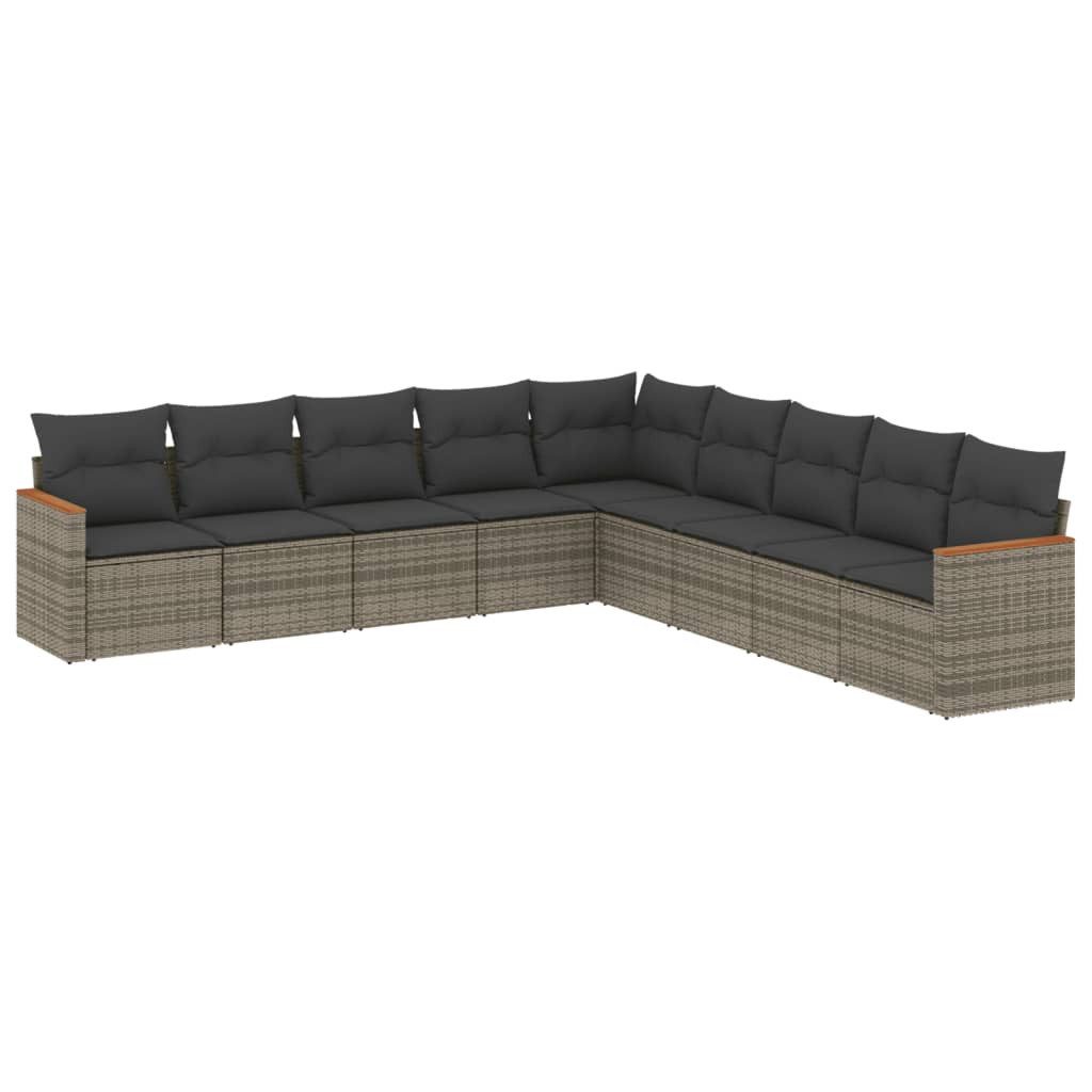 vidaXL Gartenlounge-Set 9-tlg. Garten-Sofagarnitur mit Kissen günstig online kaufen