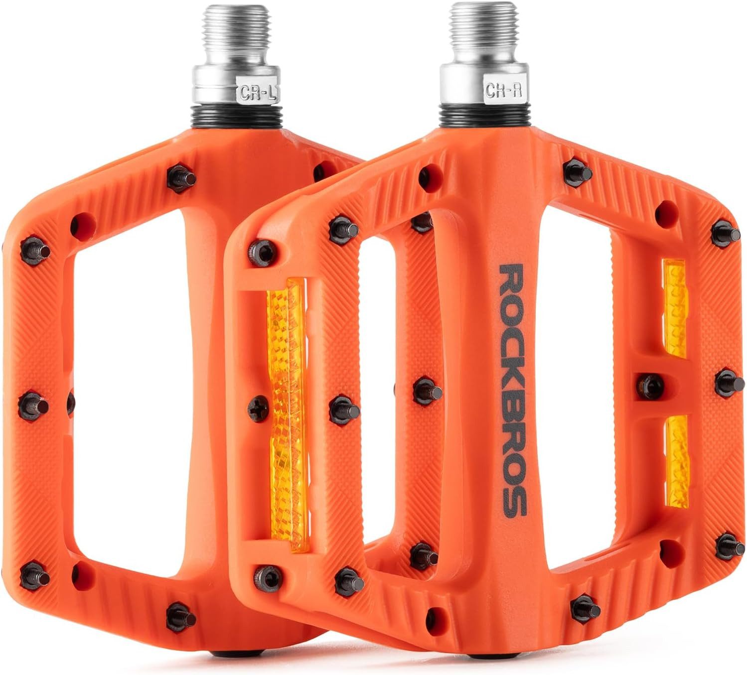 ROCKBROS Fahrradpedale Fahrrad Flat Pedale rutschfest mit Reflektor für MTB E-Bike & Gravel