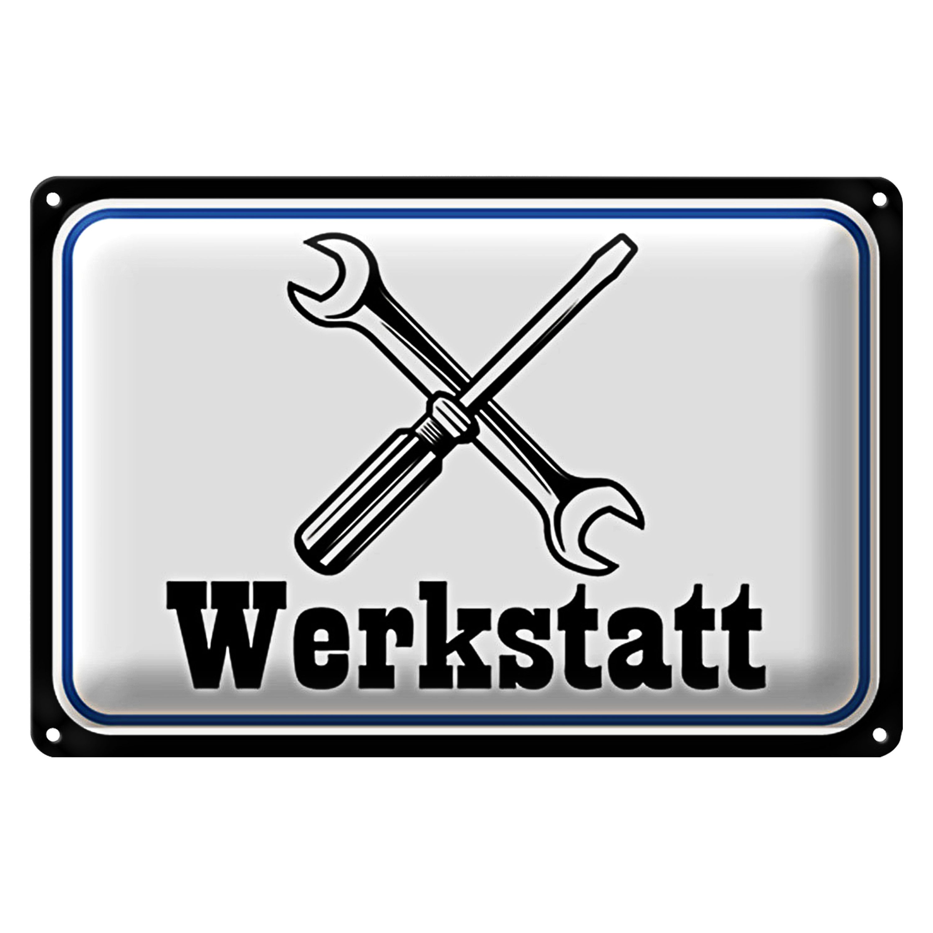 Roomando Metallschild Spruch 40x30cm Werkstatt Reparatur
