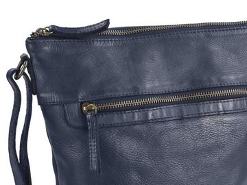 Bear Design Umhängetasche "Erna" Cow Lavato Leder, kleine Handtasche 30x27cm, Shopper, Schultertasche, Leder in blau