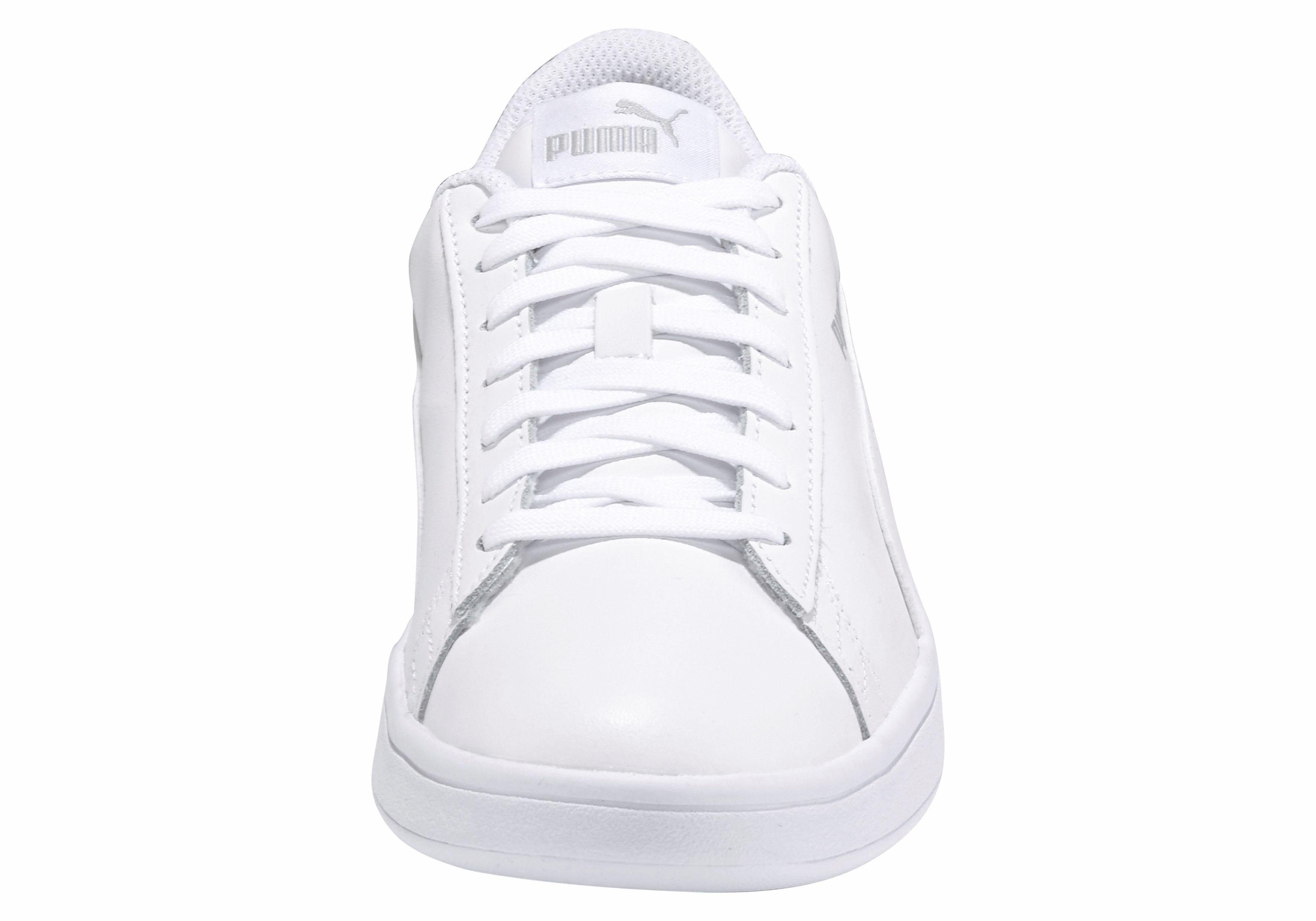 PUMA SMASH V2 L Sneaker atmungsaktives Obermaterial aus Leder und Synthetik, Schnürung