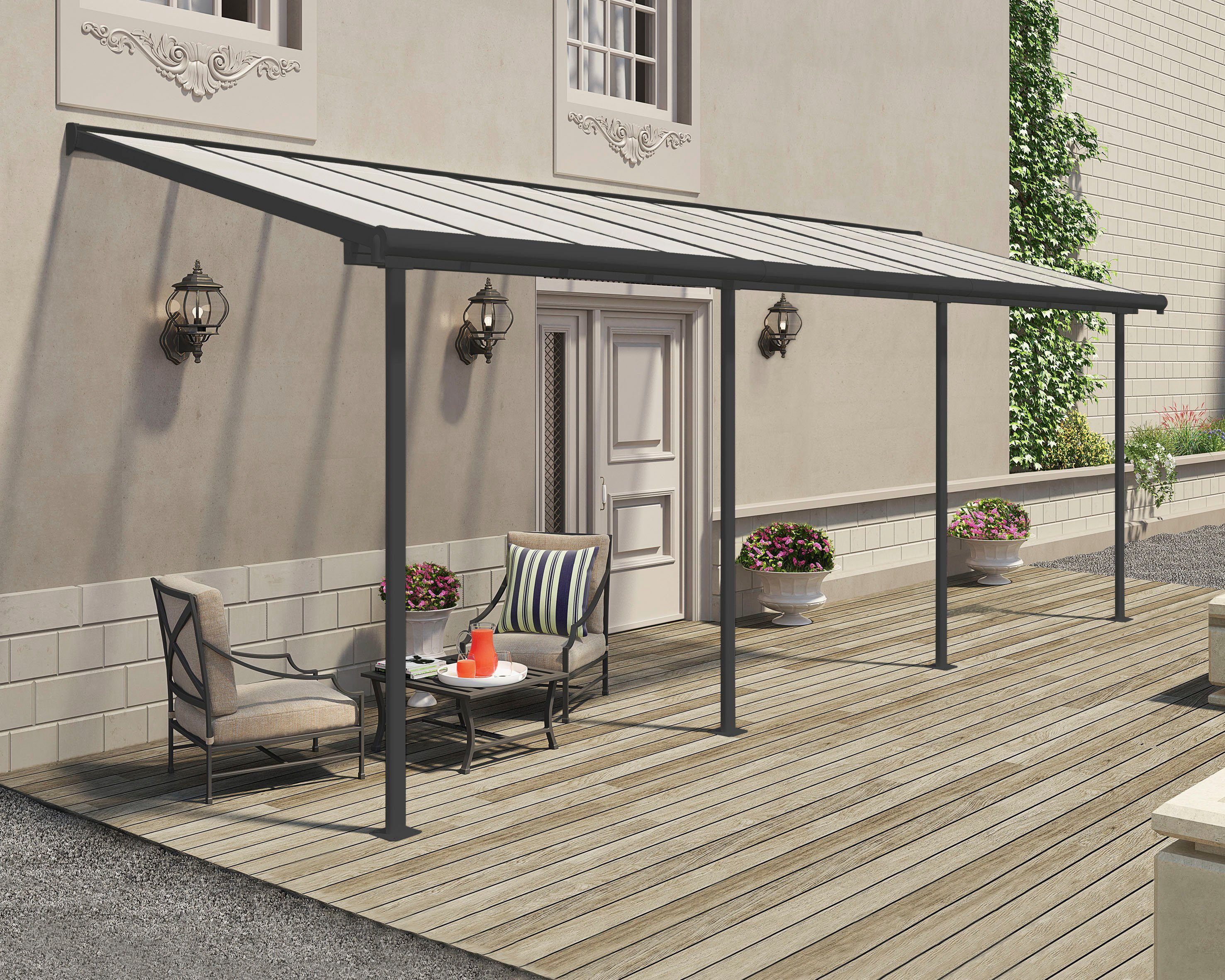 Thumbnail - Palram - Canopia Terrassendach Sierra, BxT: 671x230 cm, Bedachung Dachplatten, grau, UV-beständig