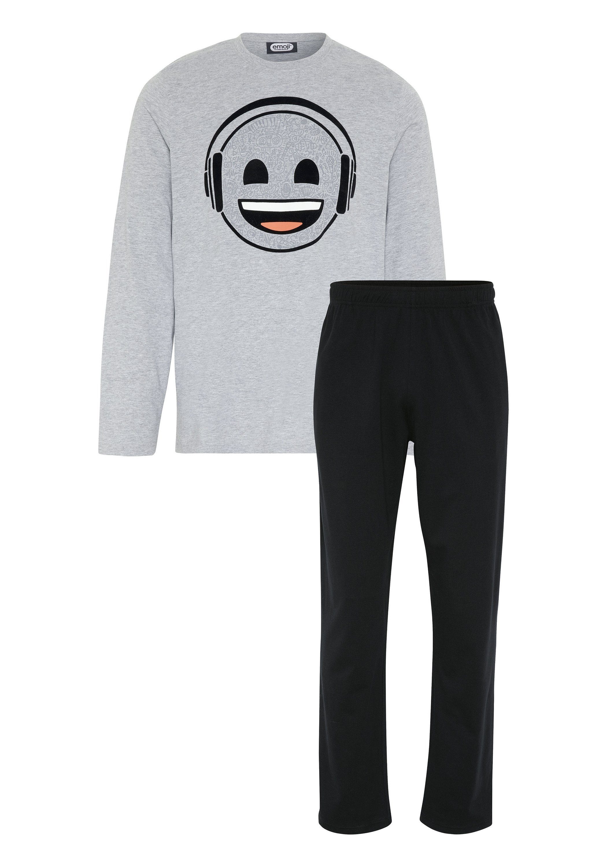 Emoji Pyjama mit Print-Langarmshirt und Hose