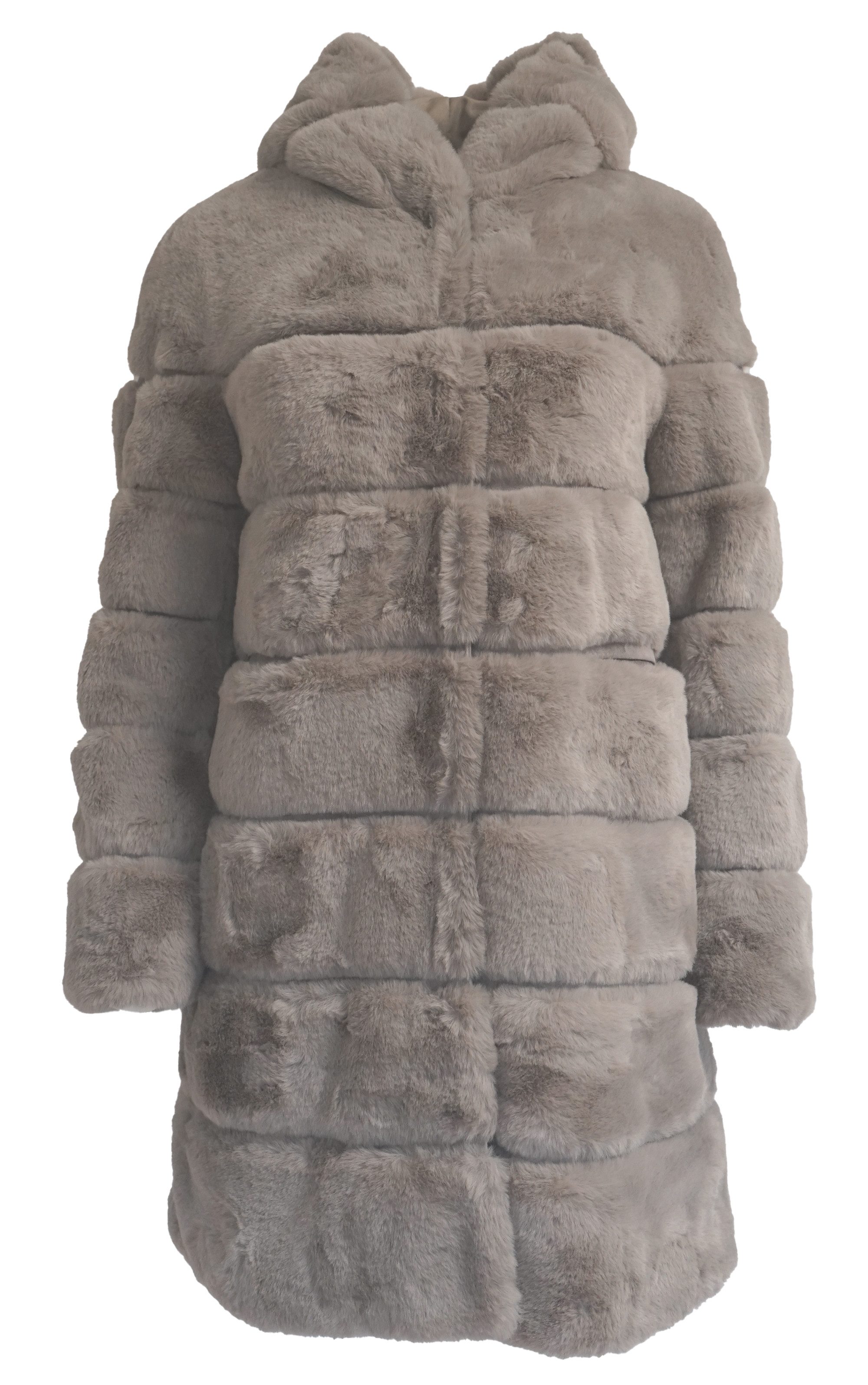 Passioni Fellimitatjacke mit Kapuze, luxuriös, warm, günstig online kaufen