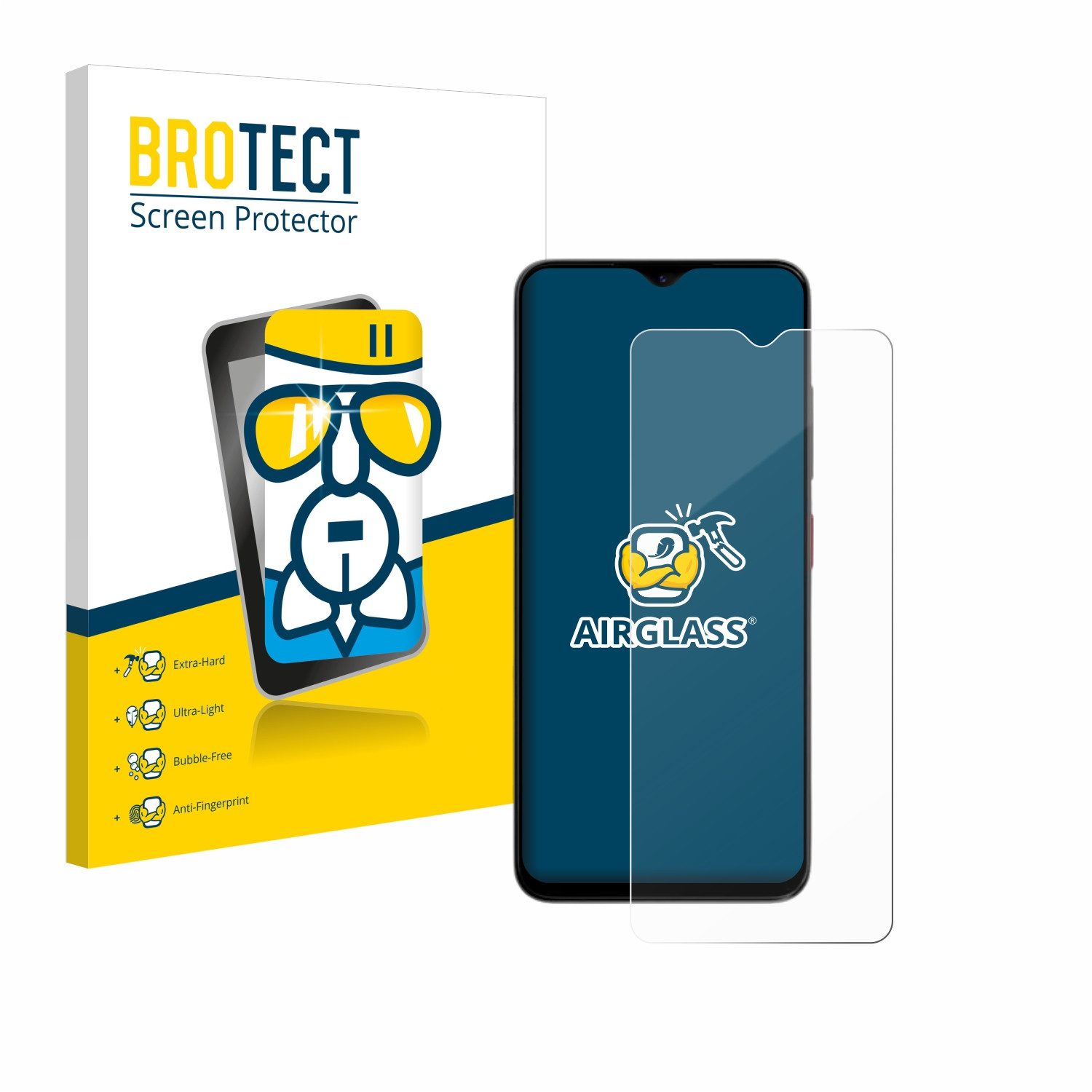 BROTECT Displayschutzglas Folie für ZTE Blade A35e, Schutzfolie Glas Panzer Display Schutz klar