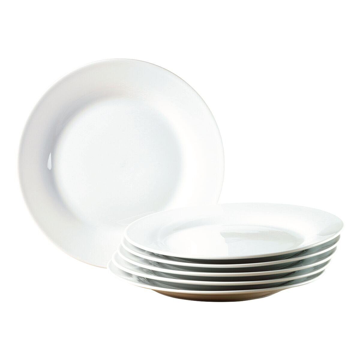 Ritzenhoff & Breker Speiseteller Bianco, (4 St), Ø 24 cm, spülmaschinen-/ mikrowellengeeignet