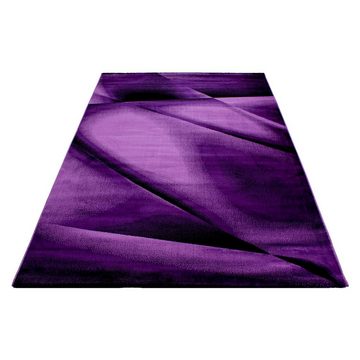 Teppich Abstrakt Design, Teppium, Rechteckig, Höhe: 12 mm, Kurzflor Teppich Wohnzimmer Abstrakt Design Violett Pflegeleicht