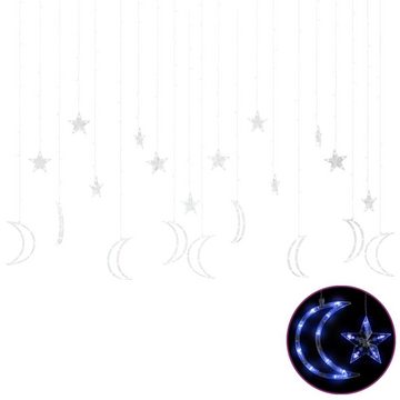 vidaXL Lichterkette Lichterketten Stern und Mond Fernbedienung 345 LED Blau