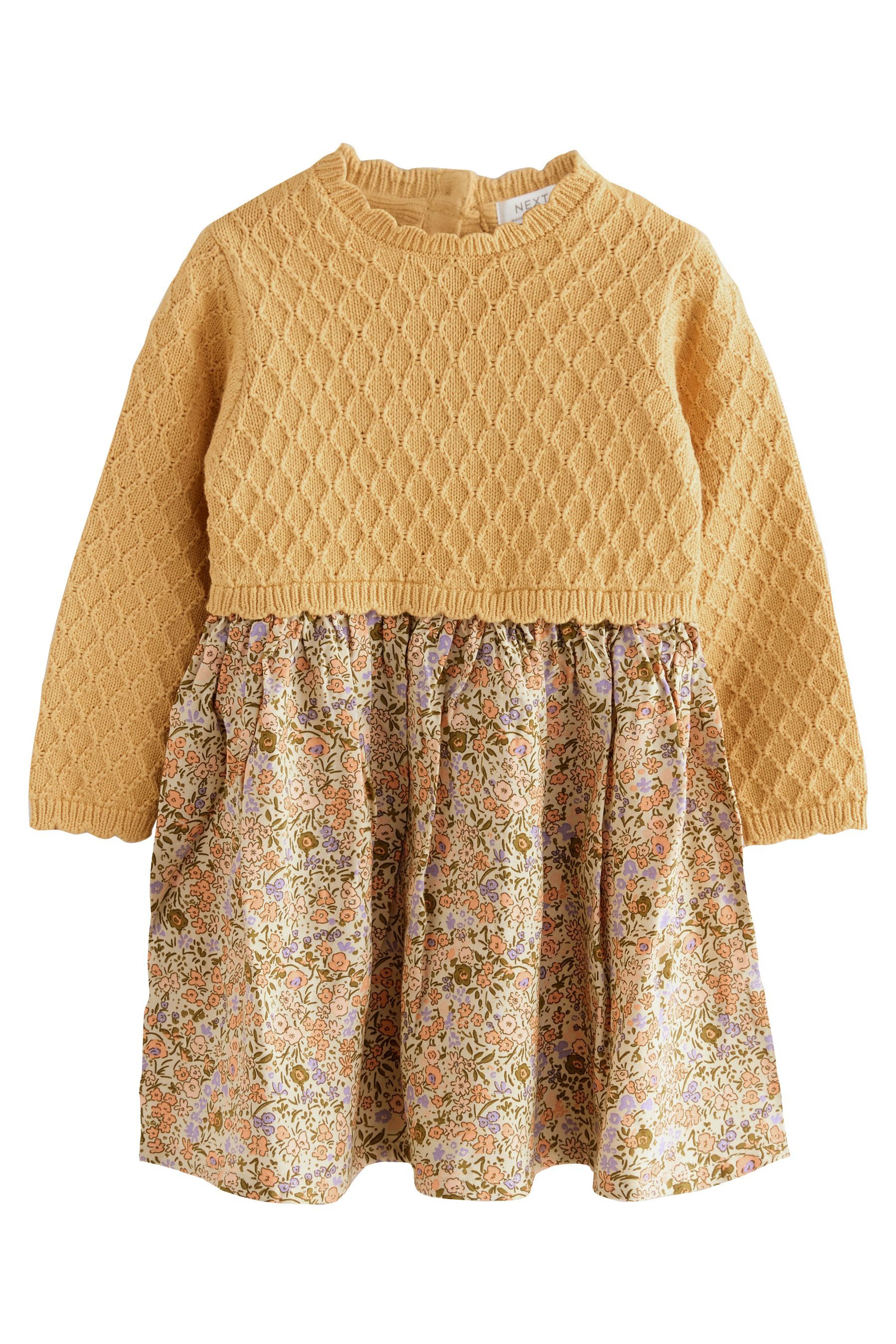 Next Strickkleid Strickkleid mit Blumenprint (1-tlg)