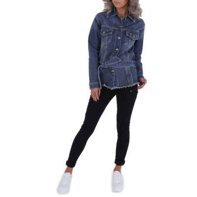 Ital-Design Jeansjacke Damen Elegant Jeansjacke in Blau