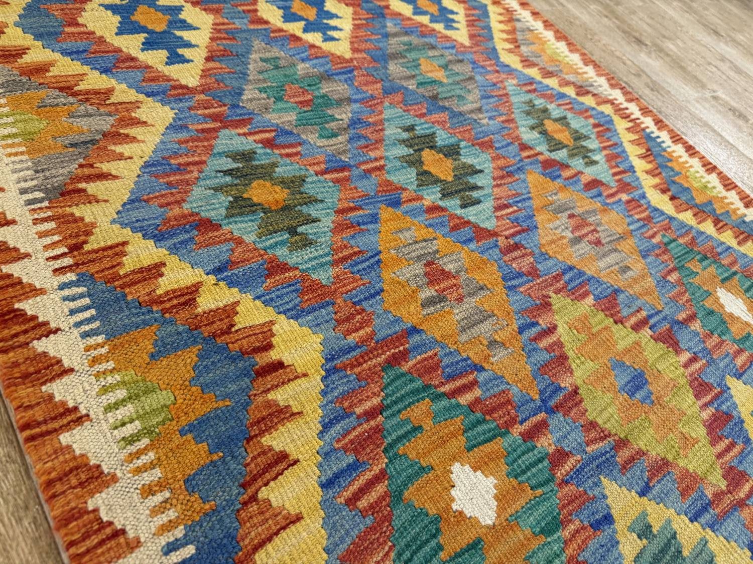 Rug Studios Teppich KELIM ORIGINAL HANDGEARBEITET, Rechteckig, Höhe: 5 mm, Handgefertigt, 104 x 149 cm, Multi
