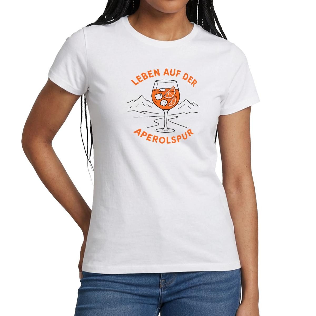 Spreadshirt T-Shirt Auf Der Aperolspur Aperol Fasching Party Frauen T-Shirt günstig online kaufen