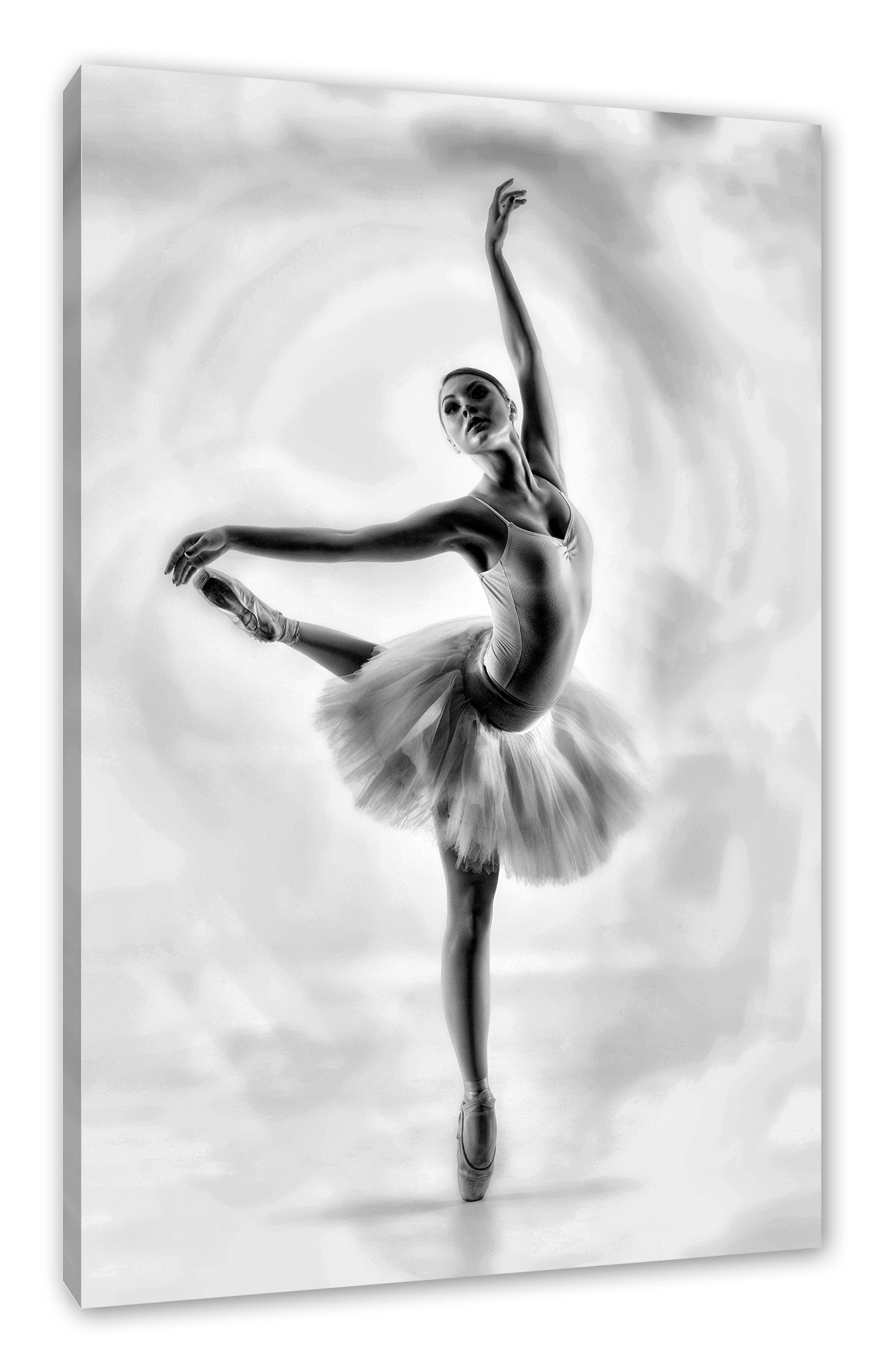 St), (1 Ästhetische Leinwandbild Ballerina inkl. fertig Pixxprint Zackenaufhänger bespannt, Ästhetische Ballerina, Leinwandbild