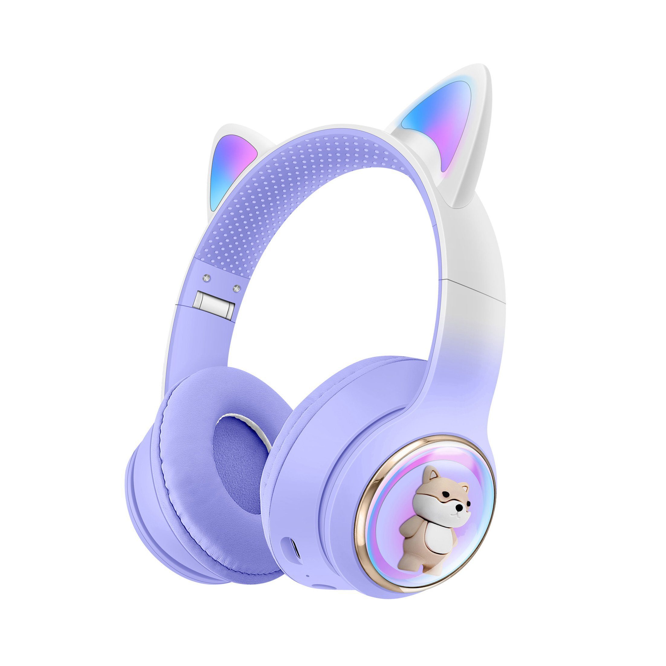 KINSI Bluetooth-Kopfhörer mit RGB-Beleuchtung,faltbarem Kopfhörer Over-Ear-Kopfhörer (HiFi-Klangqualität,faltbares Design)